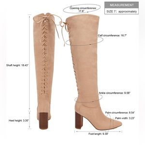 New LAICIGO Women's Pointed Toe Tall Boots Knee High Lace Up